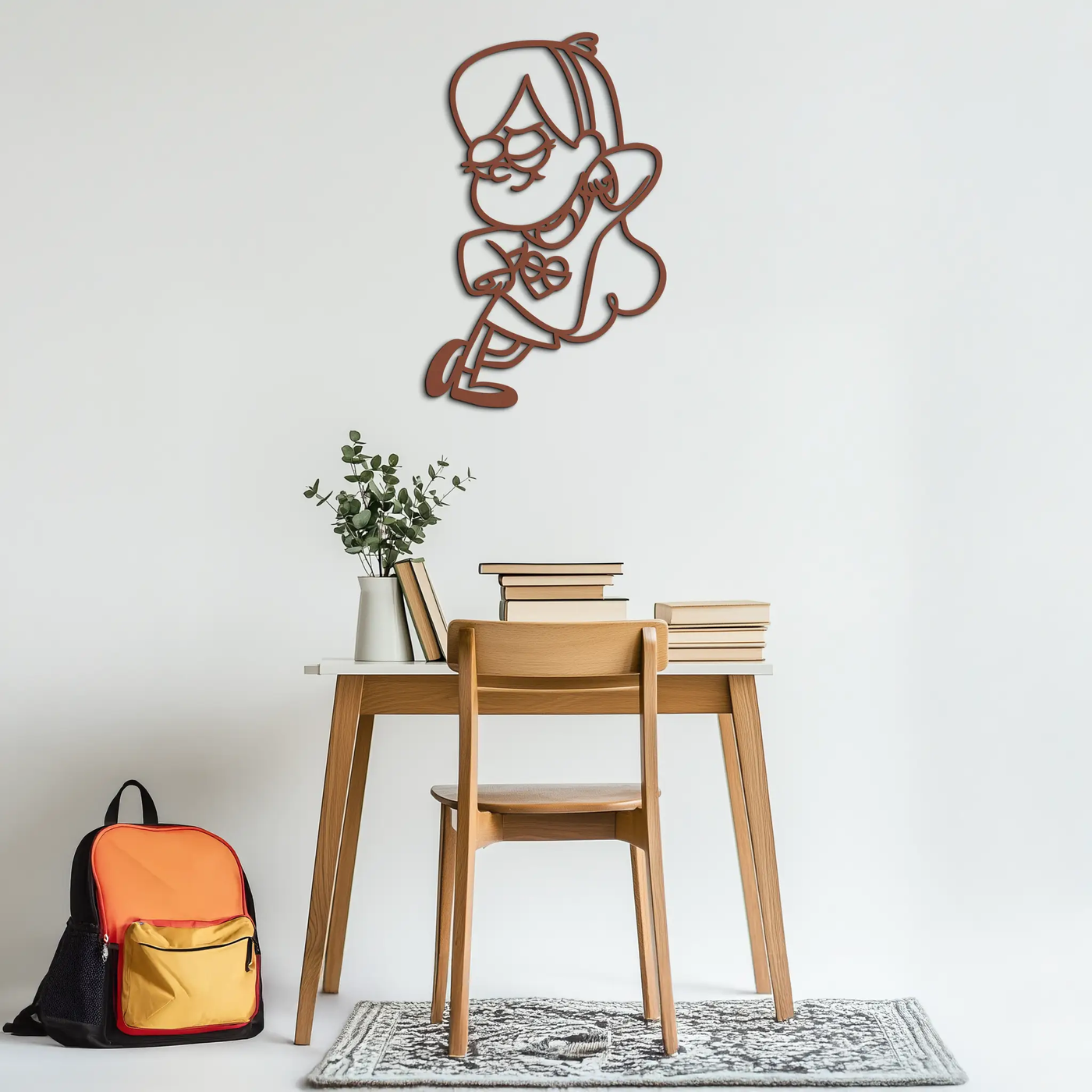 Mabel Pines Metal Wall Art – Gravity Falls-Inspired Playful Silhouette for Fans- KAF655 by Enova Art