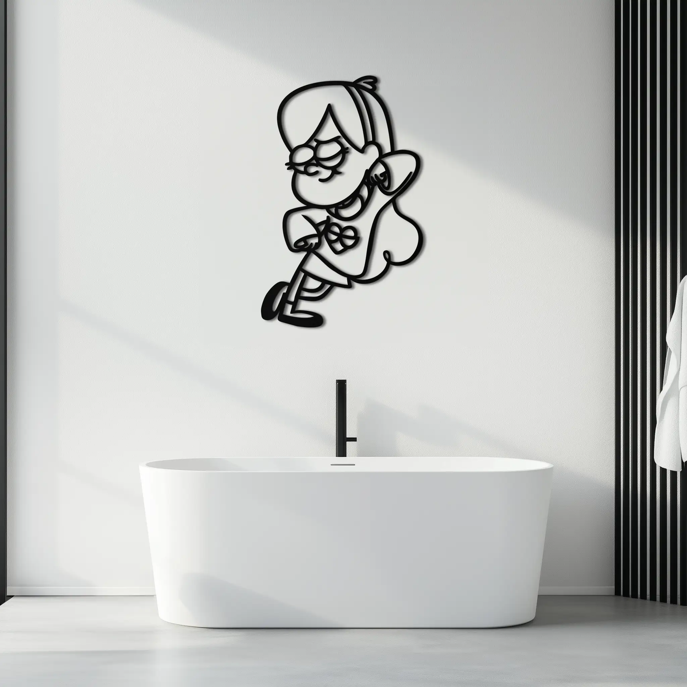 Mabel Pines Metal Wall Art – Gravity Falls-Inspired Playful Silhouette for Fans- KAF655 by Enova Art