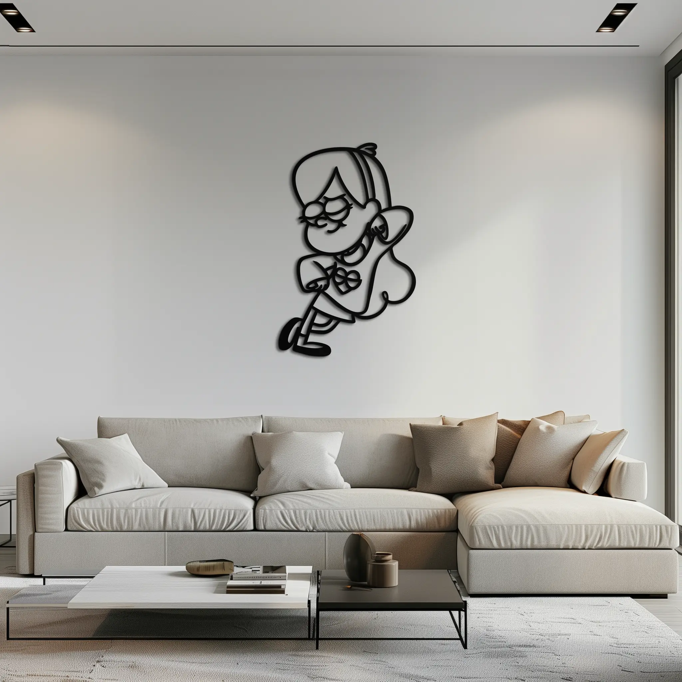 Mabel Pines Metal Wall Art – Gravity Falls-Inspired Playful Silhouette for Fans- KAF655 by Enova Art