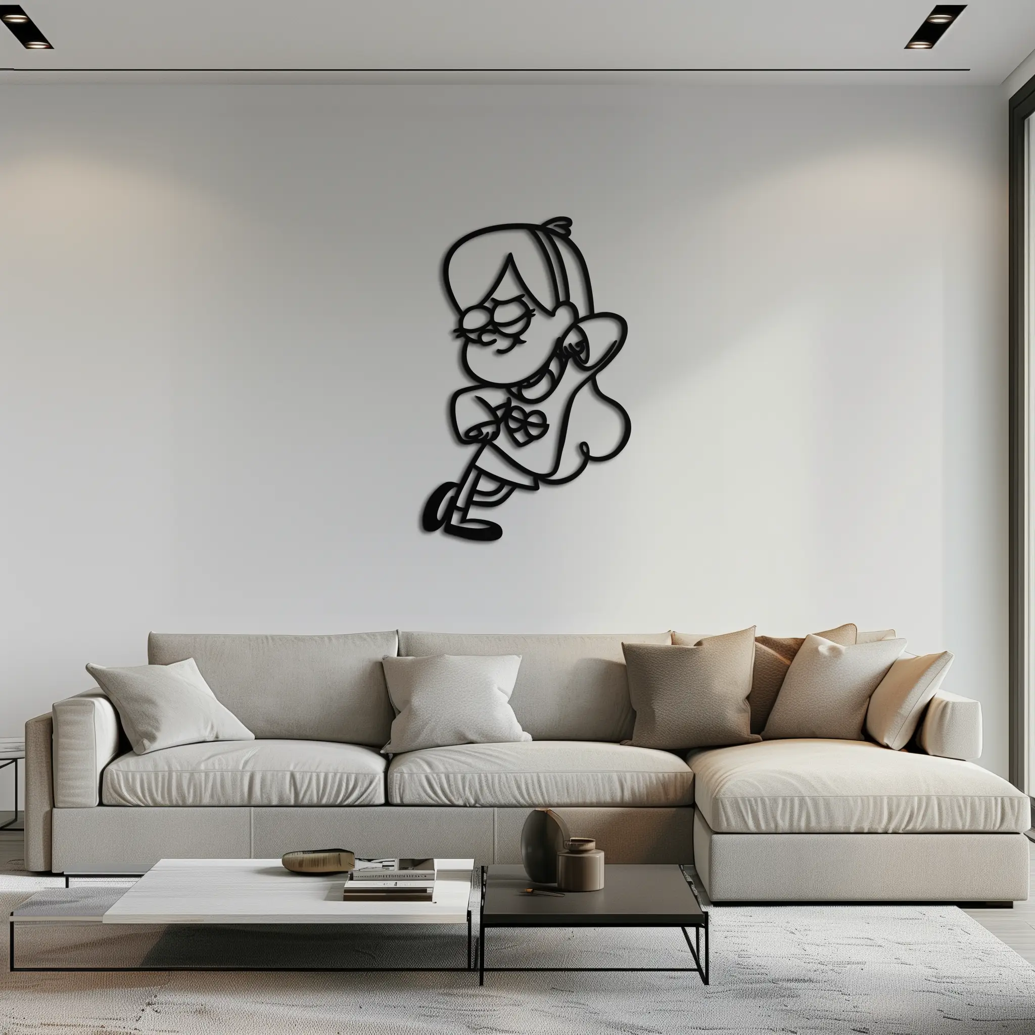 Mabel Pines Metal Wall Art – Gravity Falls-Inspired Playful Silhouette for Fans- KAF655 by Enova Art