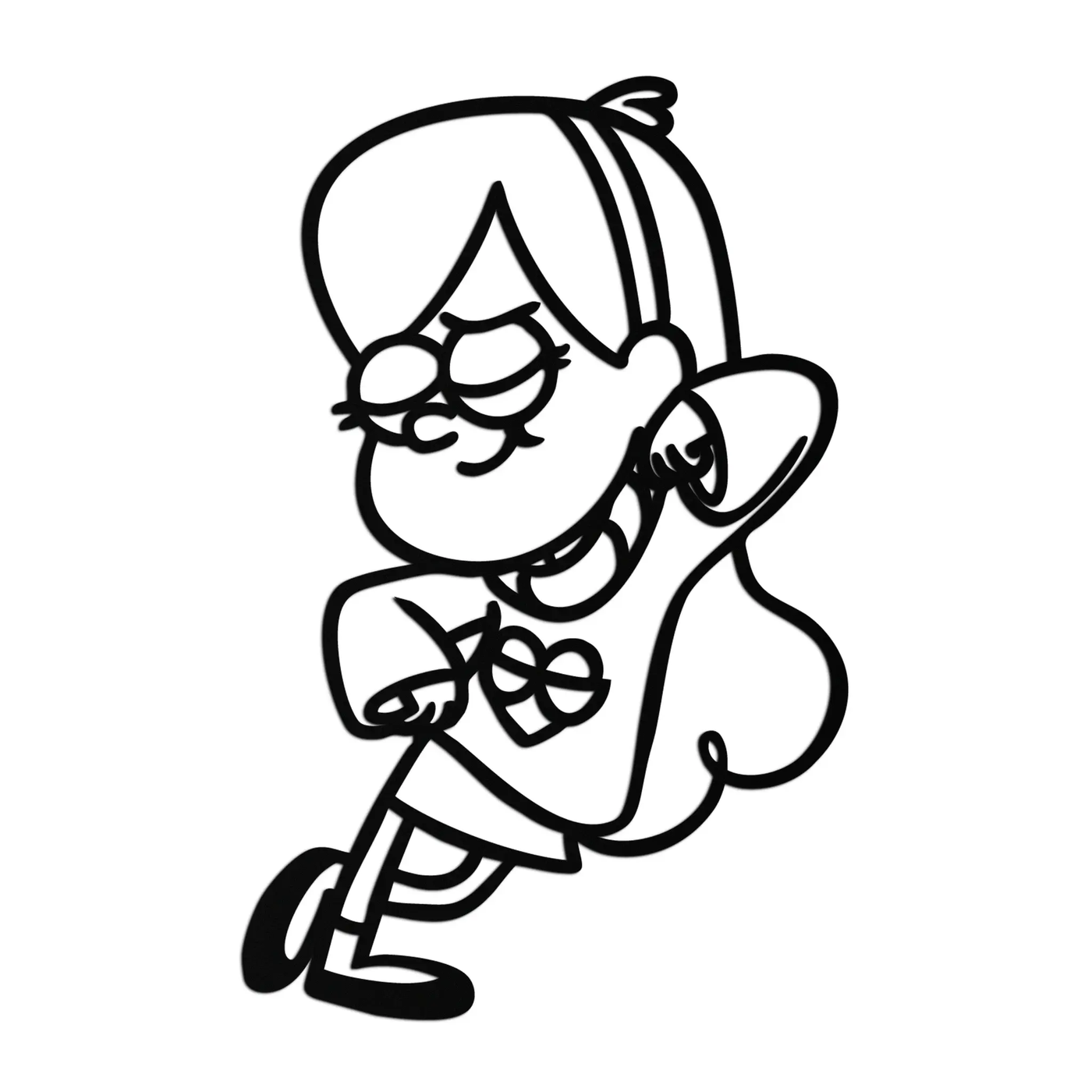 Mabel Pines Metal Wall Art – Gravity Falls-Inspired Playful Silhouette for Fans- KAF655 by Enova Art