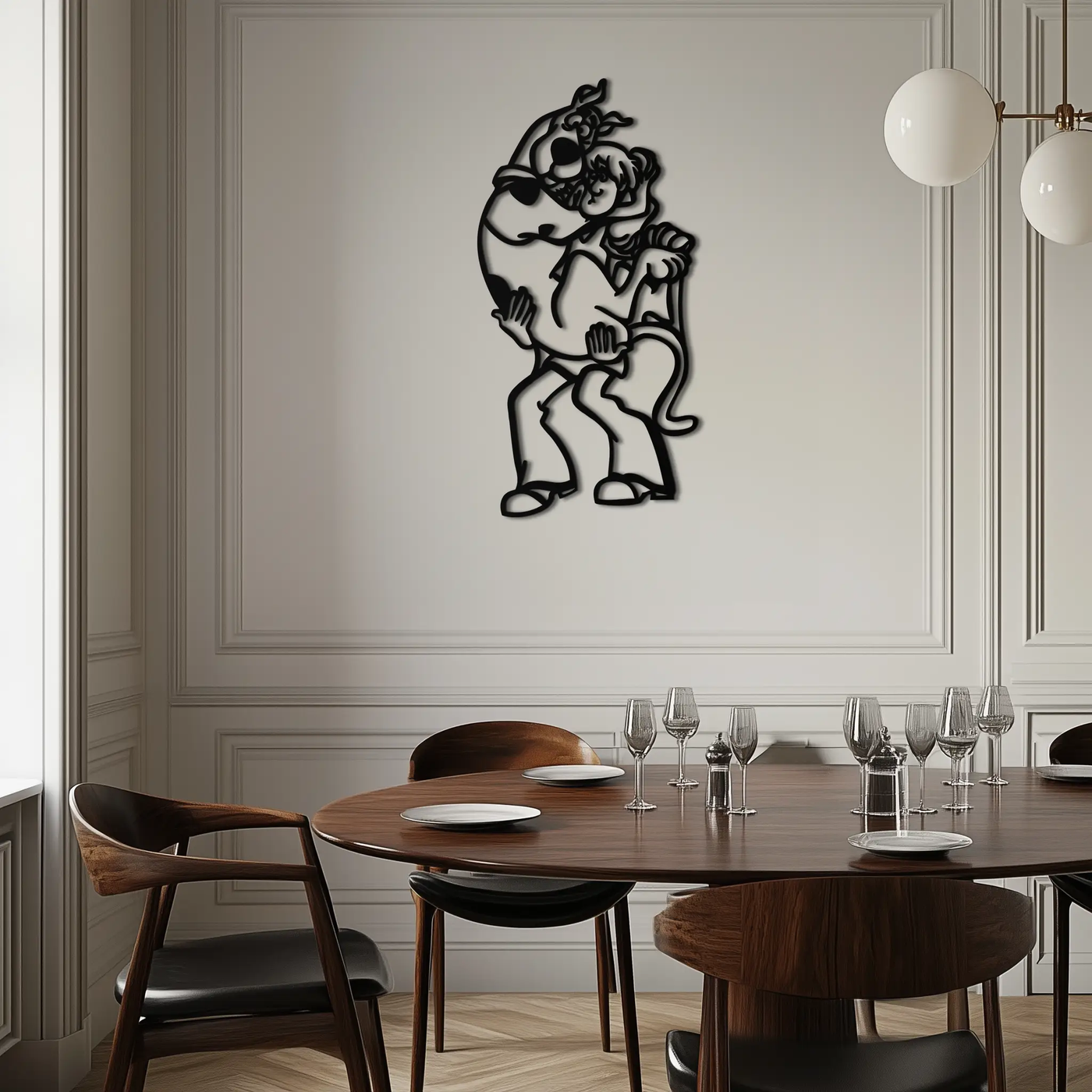 Shaggy Metal Wall Art – Scooby-Doo-Inspired Silhouette for Cartoon Fans- KAF656 by Enova Art