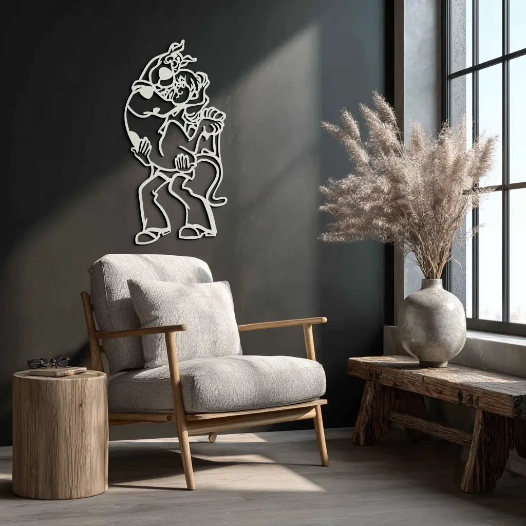 Shaggy Metal Wall Art – Scooby-Doo-Inspired Silhouette for Cartoon Fans- KAF656 by Enova Art