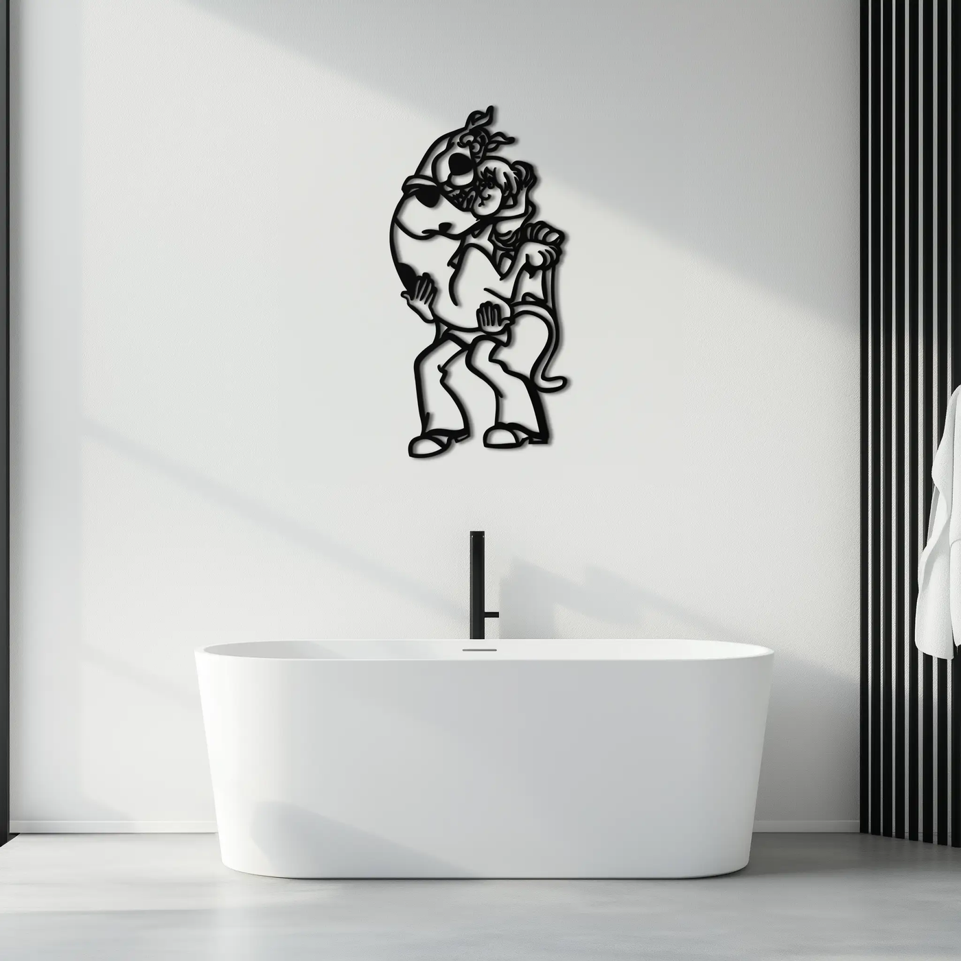 Shaggy Metal Wall Art – Scooby-Doo-Inspired Silhouette for Cartoon Fans- KAF656 by Enova Art