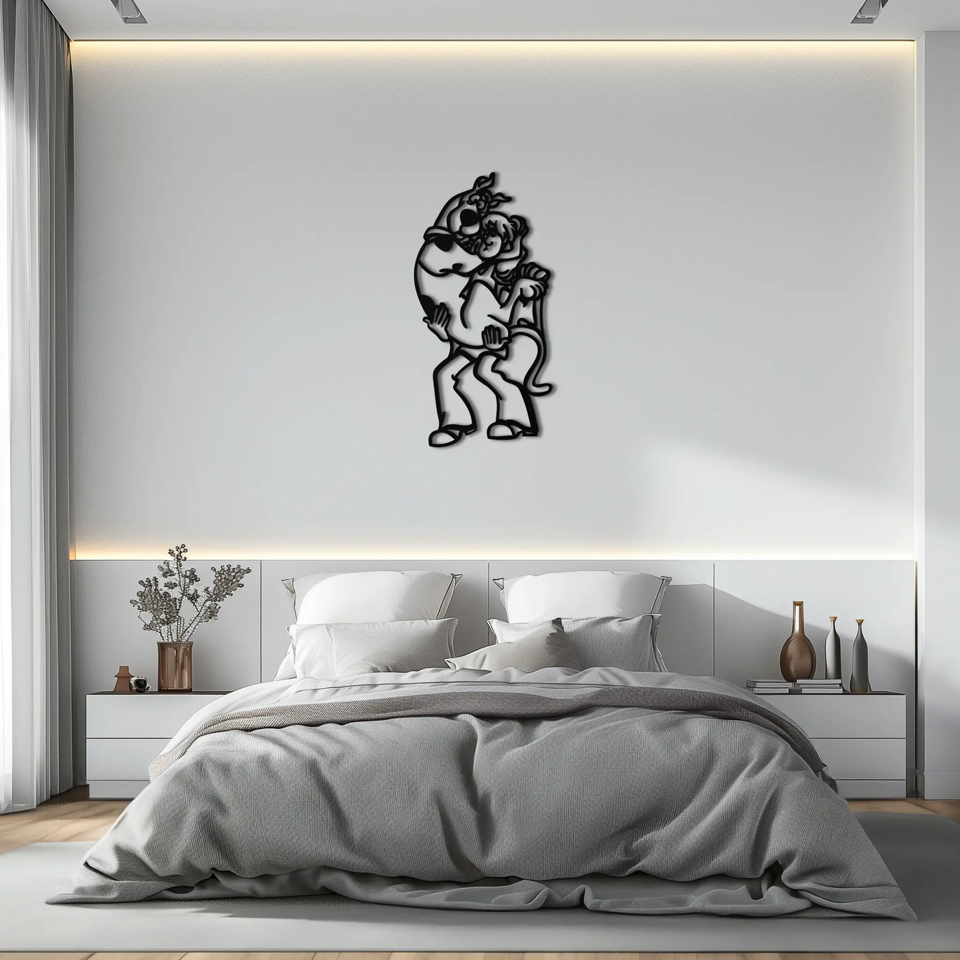 Shaggy Metal Wall Art – Scooby-Doo-Inspired Silhouette for Cartoon Fans- KAF656 by Enova Art