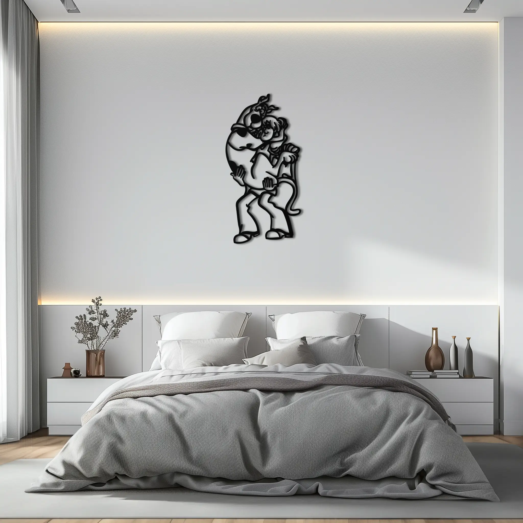 Shaggy Metal Wall Art – Scooby-Doo-Inspired Silhouette for Cartoon Fans- KAF656 by Enova Art