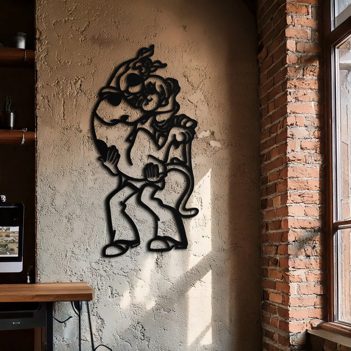Shaggy Metal Wall Art – Scooby-Doo-Inspired Silhouette for Cartoon Fans- KAF656 by Enova Art