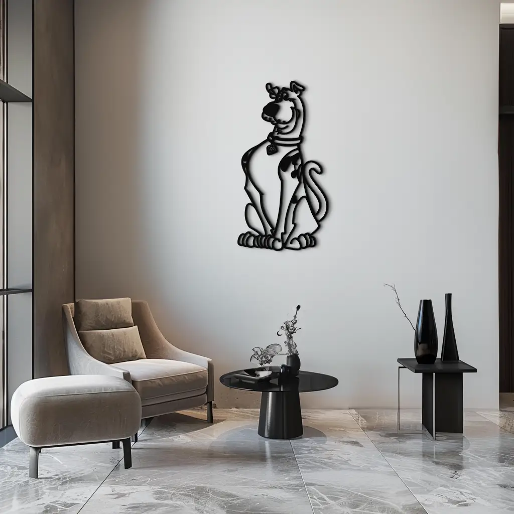 Scooby-Doo Metal Wall Art – Iconic Cartoon Character Silhouette for Fans- KAF657 by Enova Art
