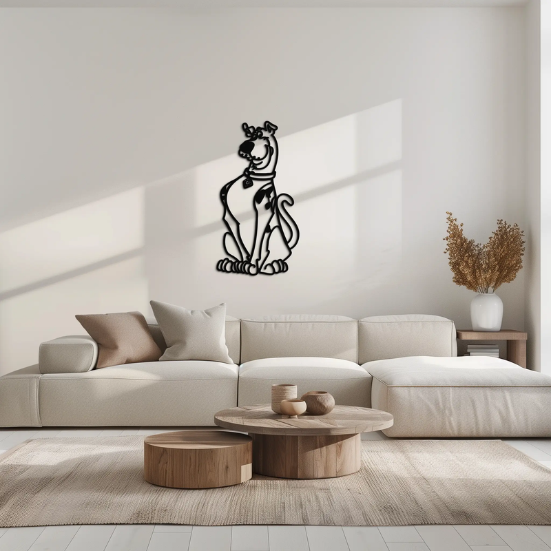 Scooby-Doo Metal Wall Art – Iconic Cartoon Character Silhouette for Fans- KAF657 by Enova Art