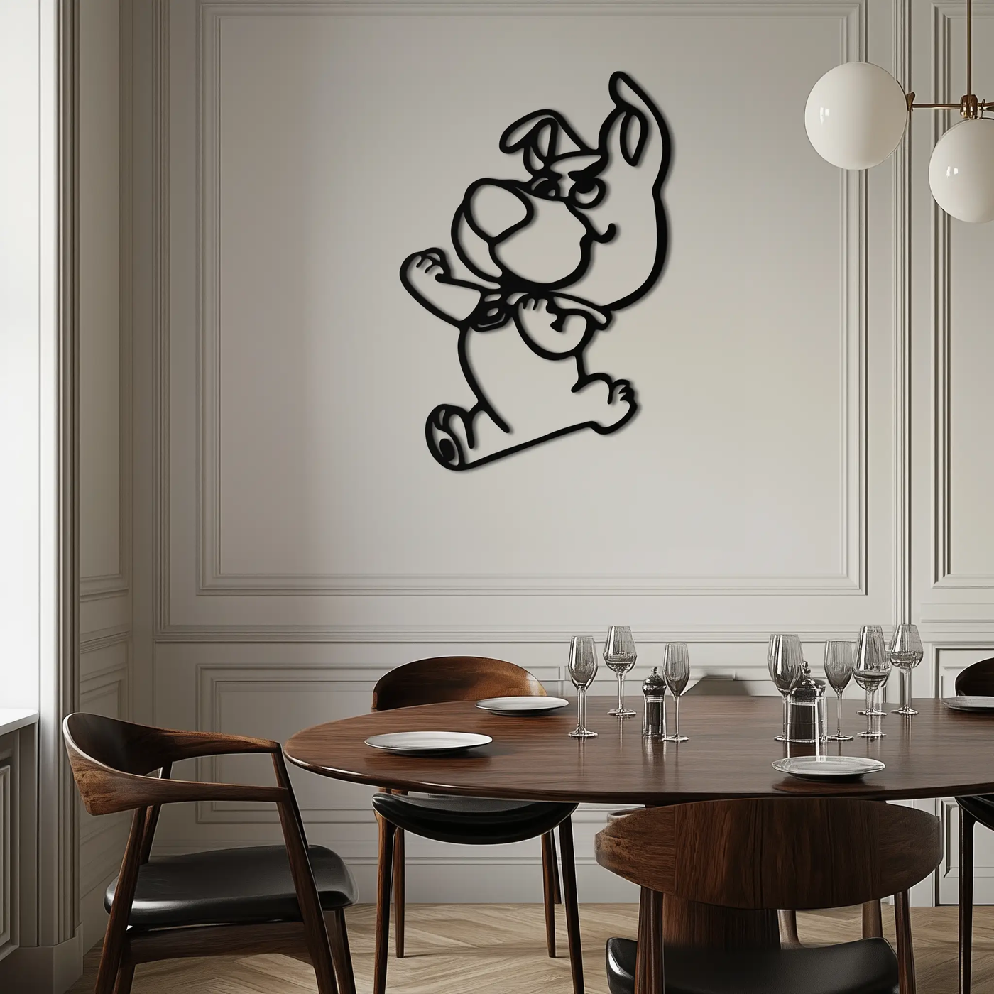 Scrappy-Doo Metal Wall Art – Playful Cartoon Character Silhouette for Fans- KAF658 by Enova Art