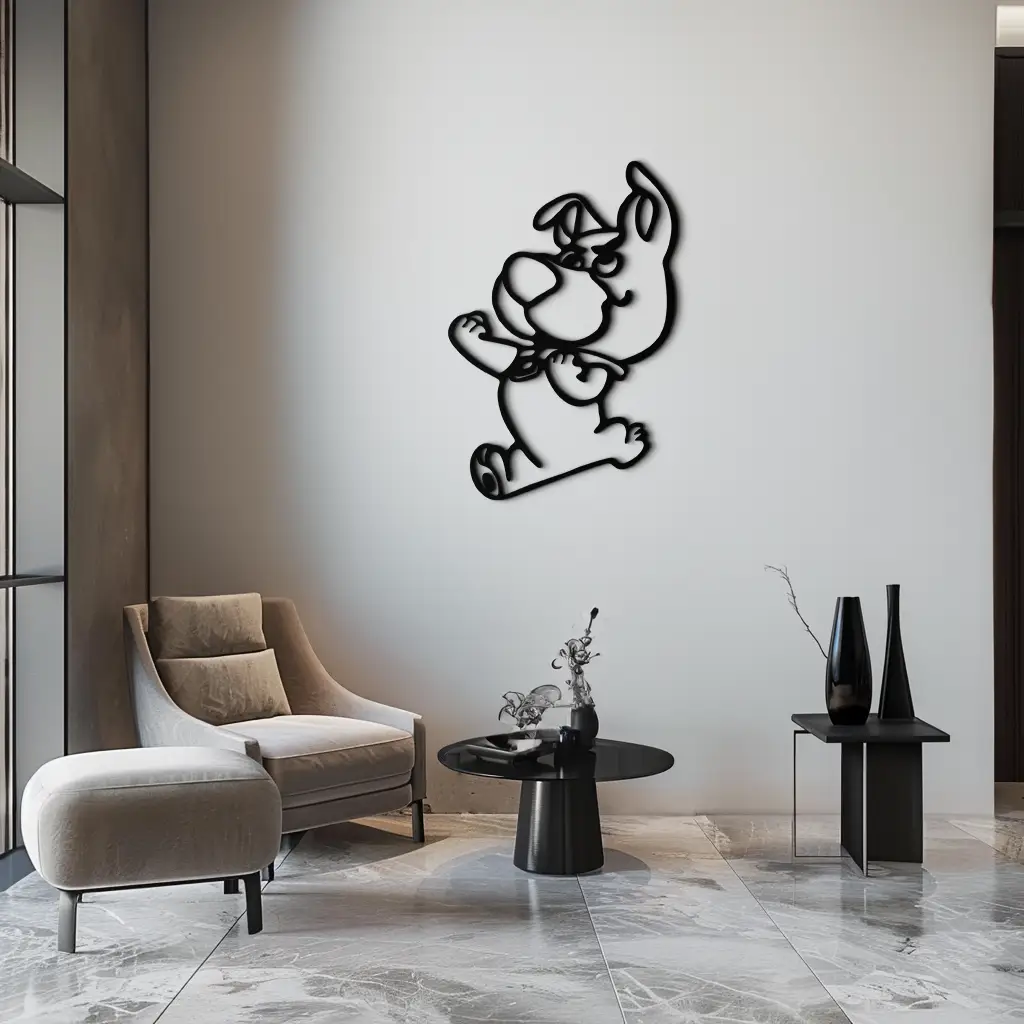 Scrappy-Doo Metal Wall Art – Playful Cartoon Character Silhouette for Fans- KAF658 by Enova Art