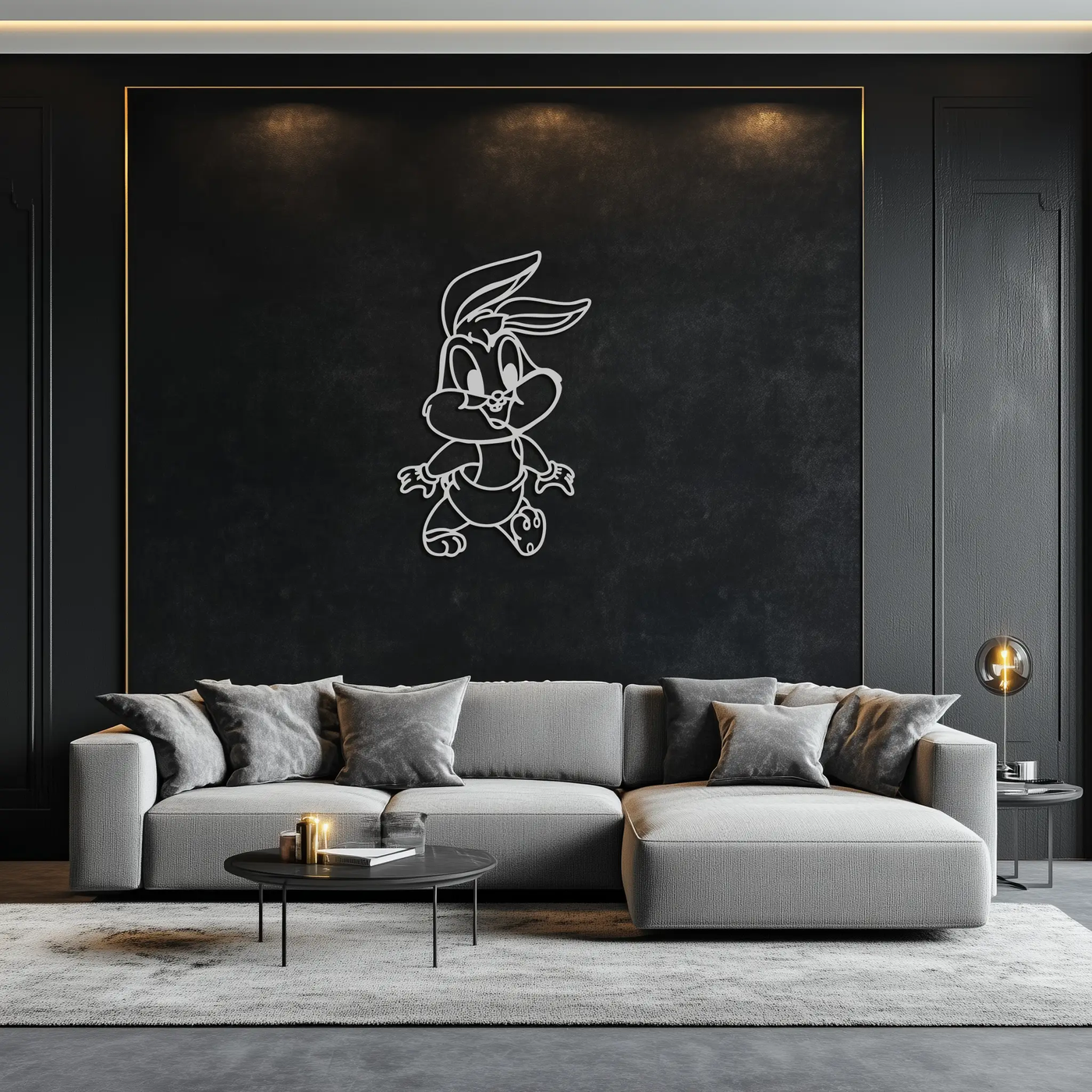 Baby Bugs Bunny Metal Wall Art – Classic Cartoon Character Silhouette for Fans- KAF659 by Enova Art