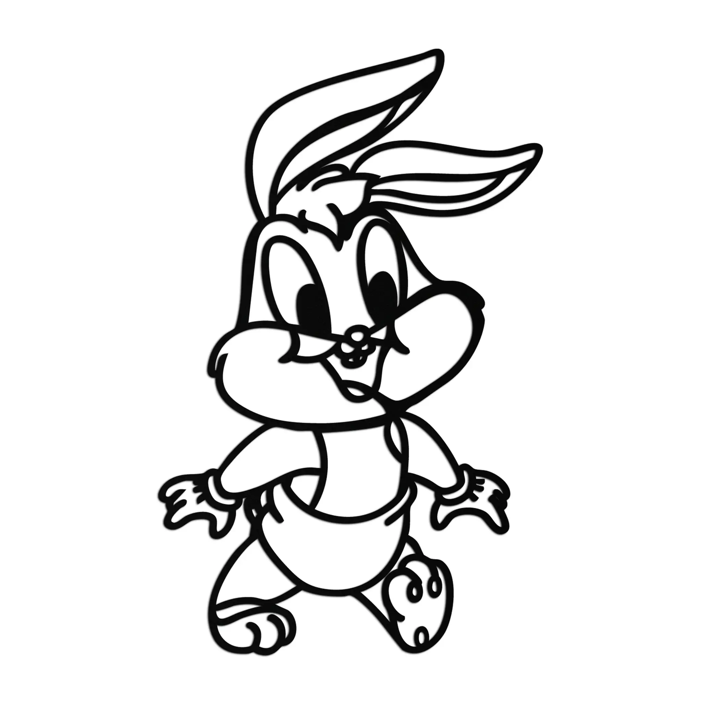 Baby Bugs Bunny Metal Wall Art – Classic Cartoon Character Silhouette for Fans- KAF659 by Enova Art