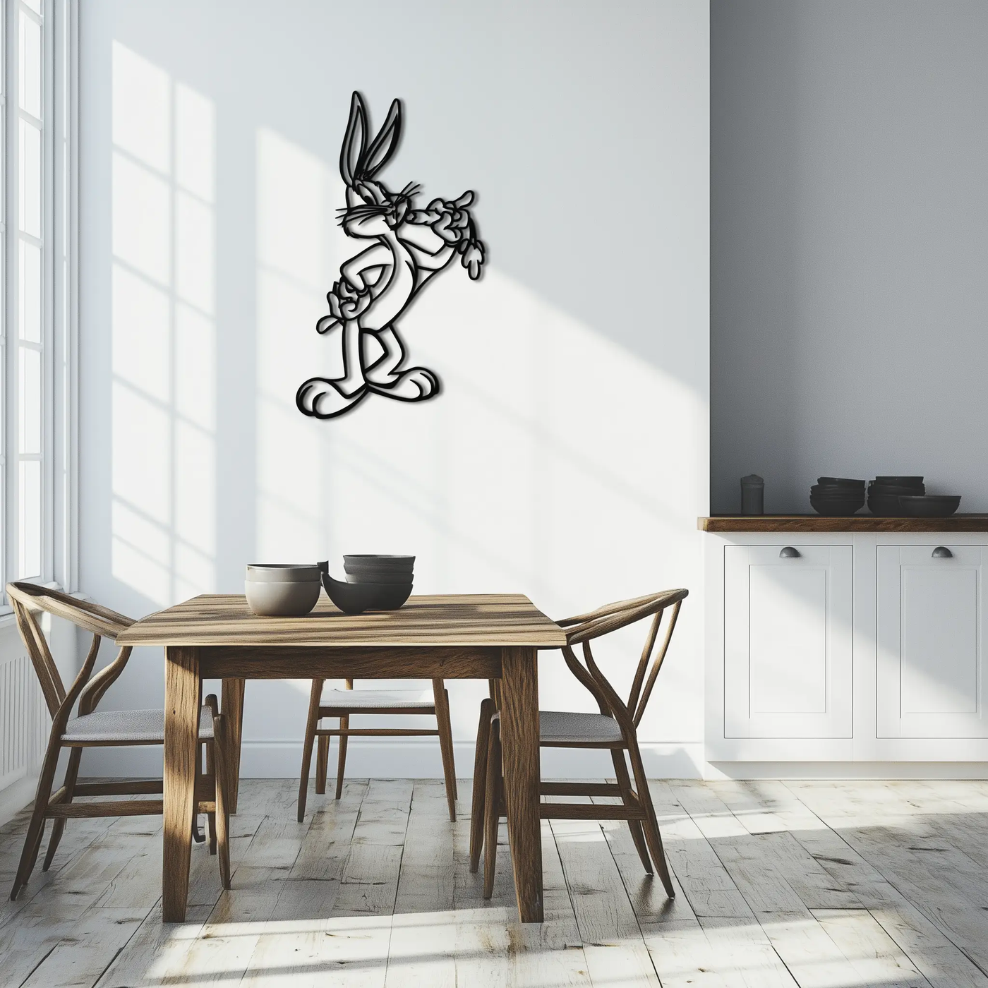 Bugs Bunny Metal Wall Art – Iconic Cartoon Character Silhouette for Fans- KAF660 by Enova Art