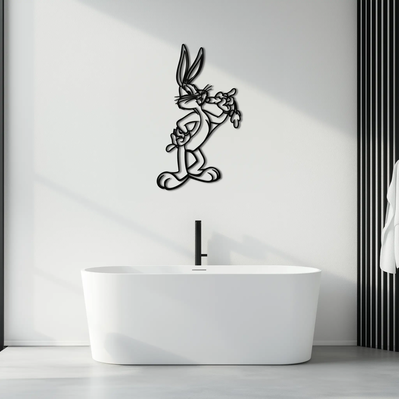 Bugs Bunny Metal Wall Art – Iconic Cartoon Character Silhouette for Fans- KAF660 by Enova Art