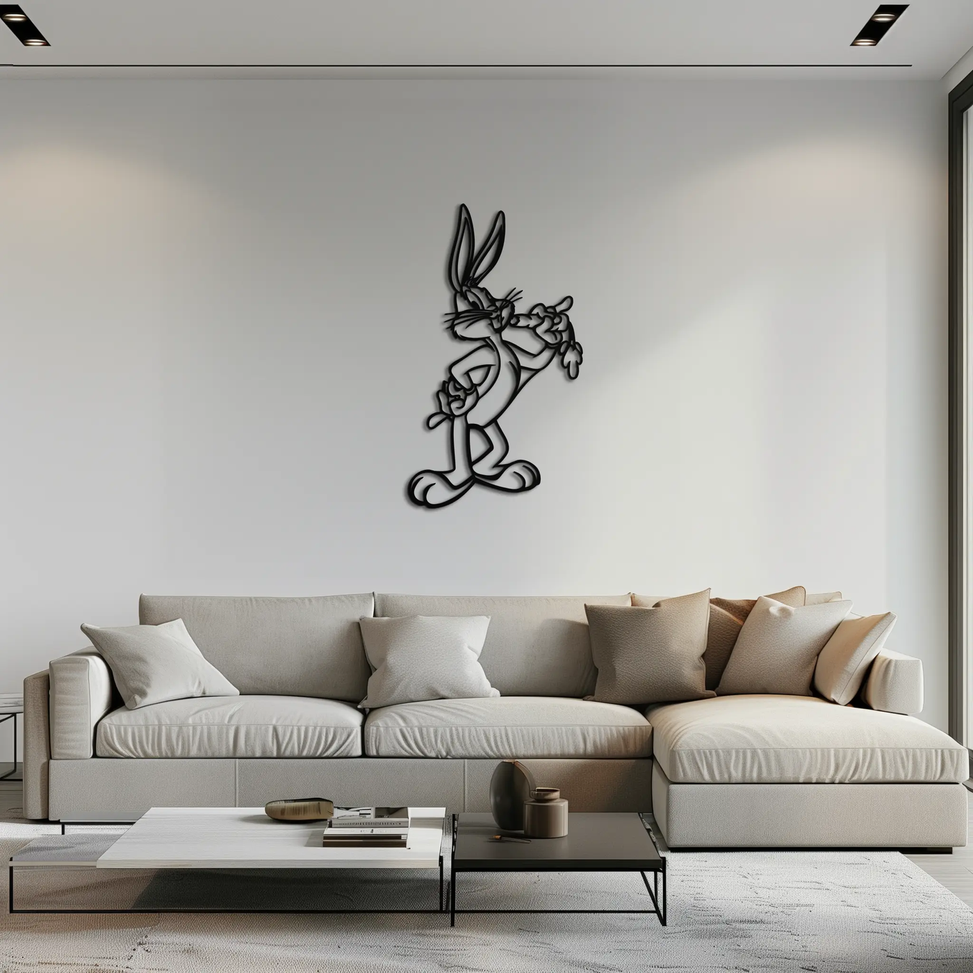 Bugs Bunny Metal Wall Art – Iconic Cartoon Character Silhouette for Fans- KAF660 by Enova Art