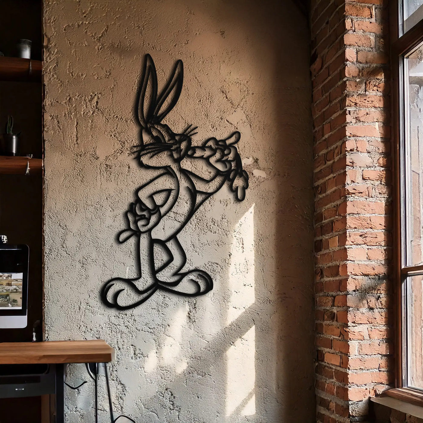 Bugs Bunny Metal Wall Art – Iconic Cartoon Character Silhouette for Fans- KAF660 by Enova Art