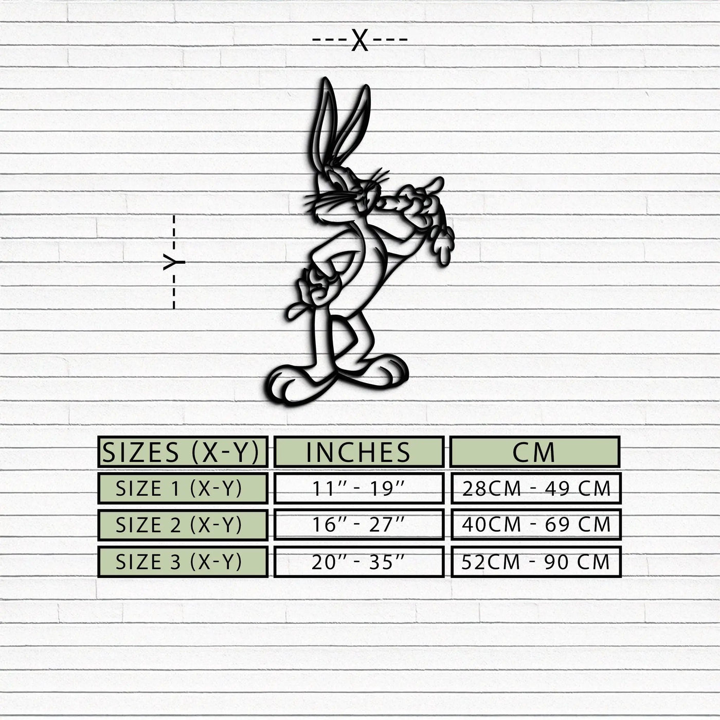 Bugs Bunny Metal Wall Art – Iconic Cartoon Character Silhouette for Fans- KAF660 by Enova Art