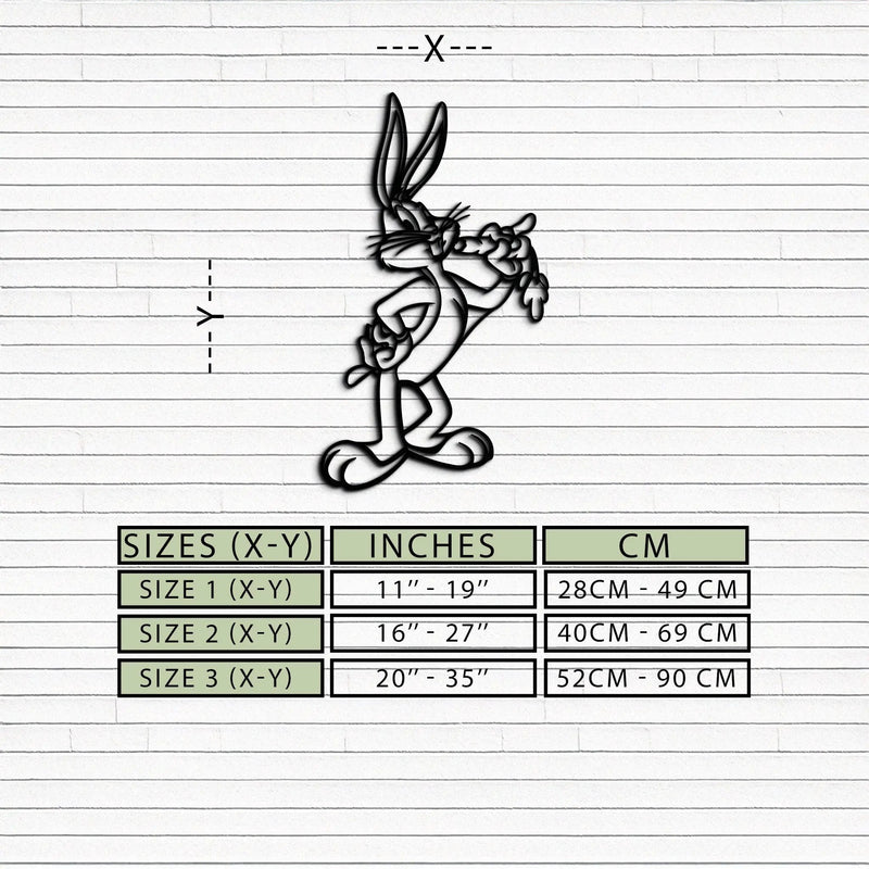Bugs Bunny Metal Wall Art – Iconic Cartoon Character Silhouette for Fans- KAF660 by Enova Art