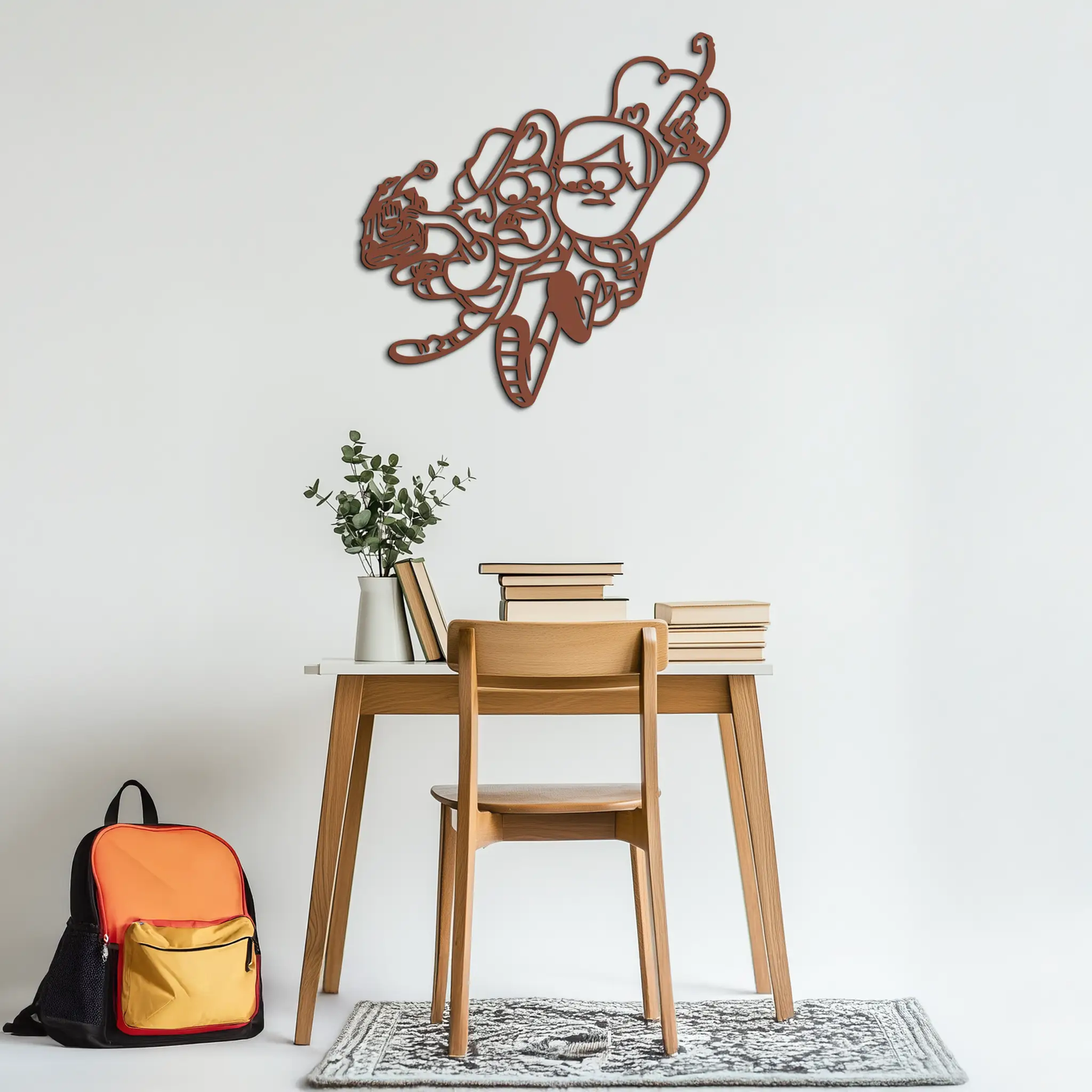 Mabel & Dipper Pines Metal Wall Art – Gravity Falls-Inspired Silhouette for Fans- KAF661 by Enova Art