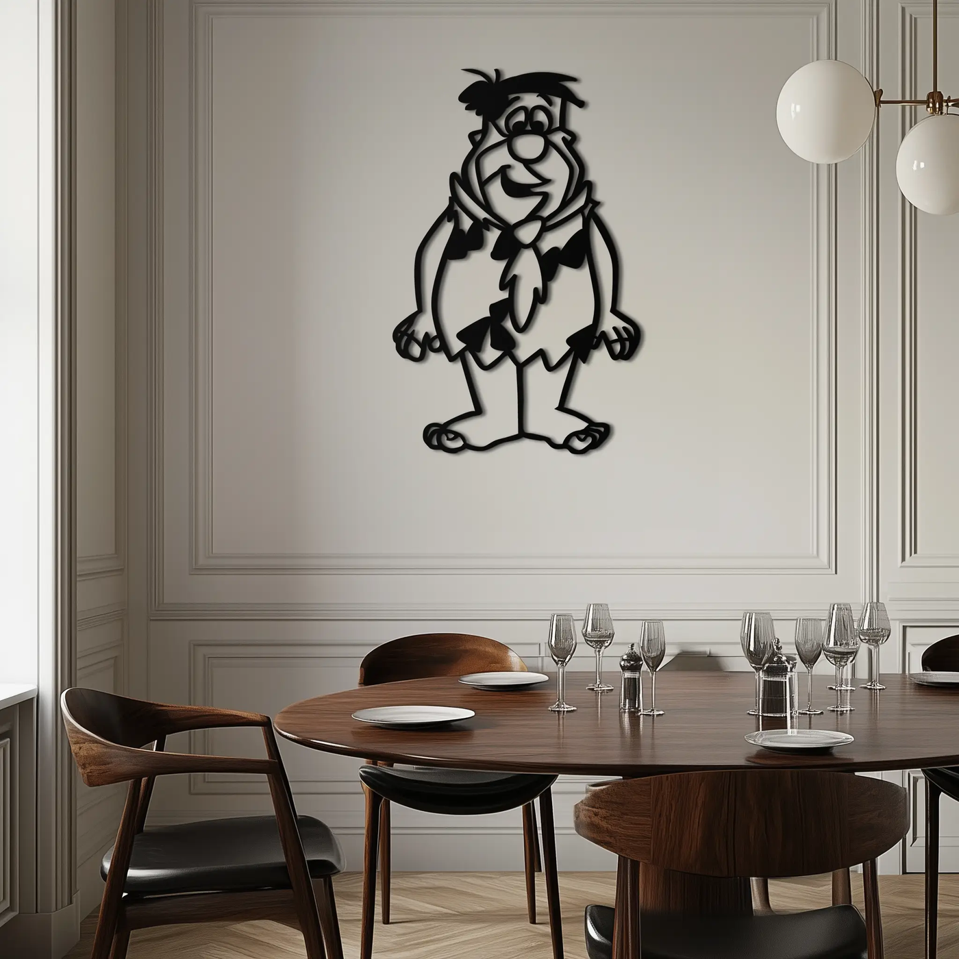 Fred Flintstone Metal Wall Art – Iconic Cartoon Character Silhouette for Fans- KAF662 by Enova Art