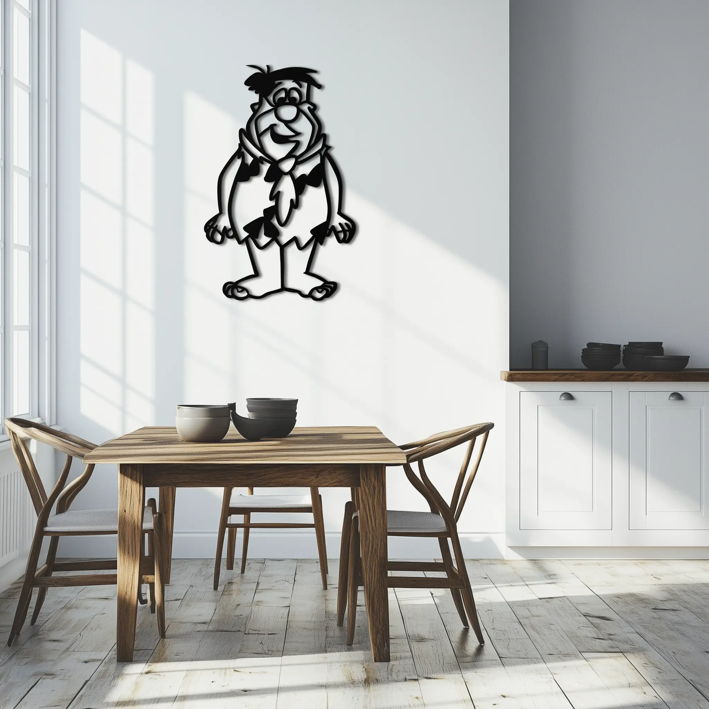 Fred Flintstone Metal Wall Art – Iconic Cartoon Character Silhouette for Fans- KAF662 by Enova Art