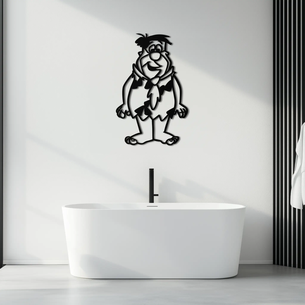 Fred Flintstone Metal Wall Art – Iconic Cartoon Character Silhouette for Fans- KAF662 by Enova Art