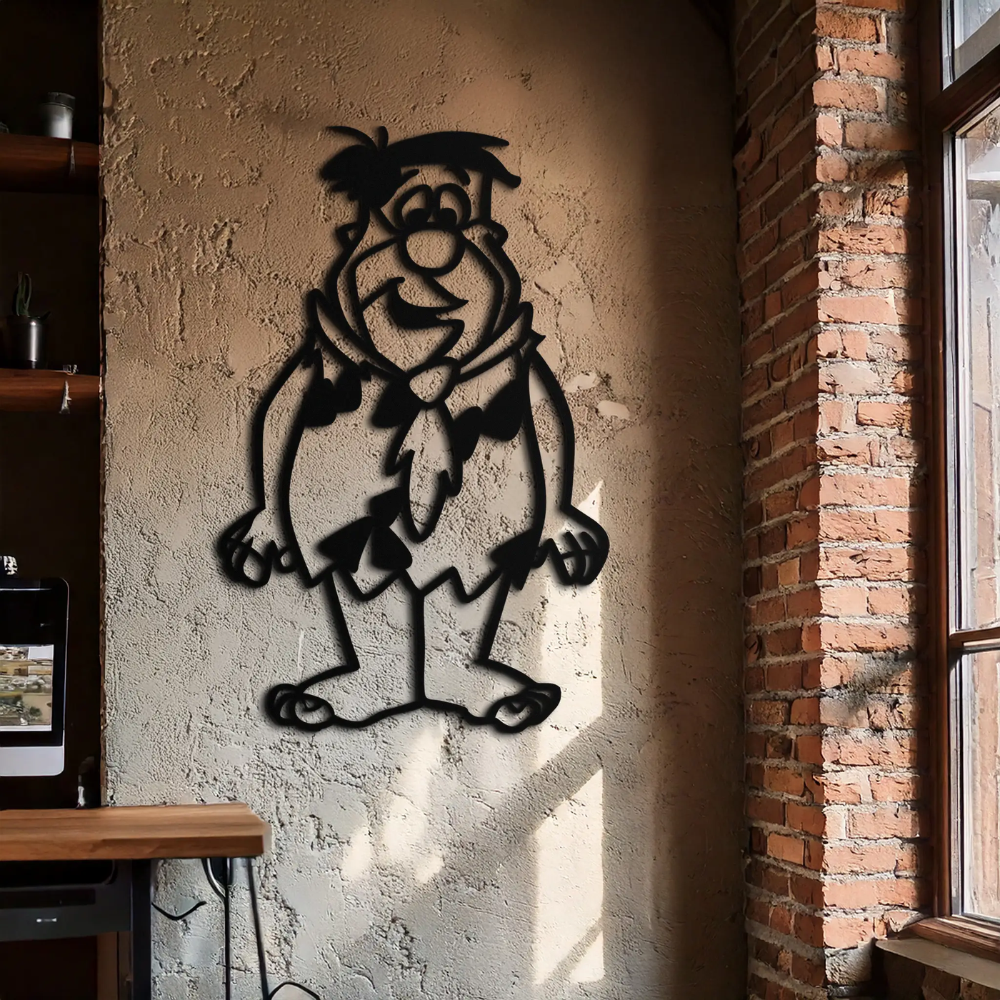 Fred Flintstone Metal Wall Art – Iconic Cartoon Character Silhouette for Fans- KAF662 by Enova Art
