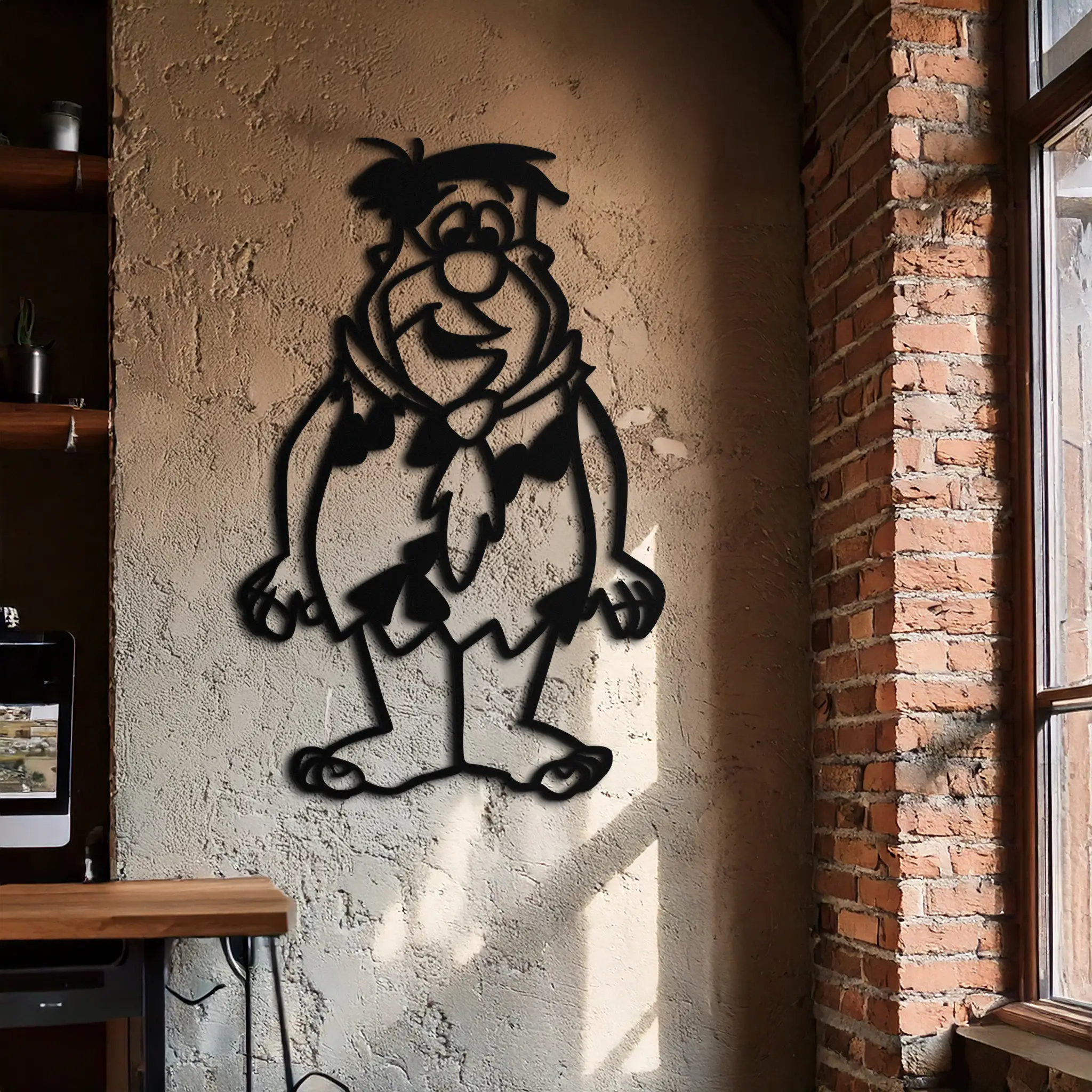 Fred Flintstone Metal Wall Art – Iconic Cartoon Character Silhouette for Fans- KAF662 by Enova Art