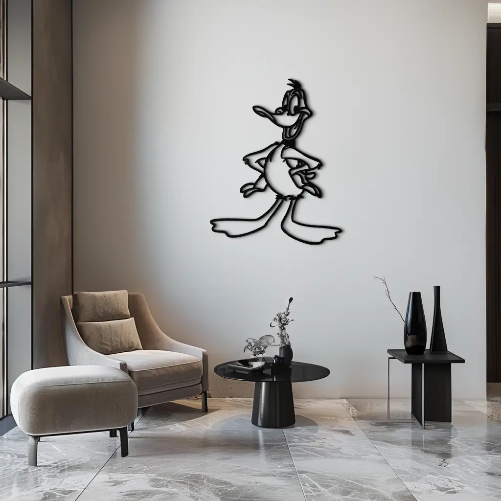 Daffy Duck Metal Wall Art – Classic Cartoon Character Silhouette for Fans- KAF663 by Enova Art