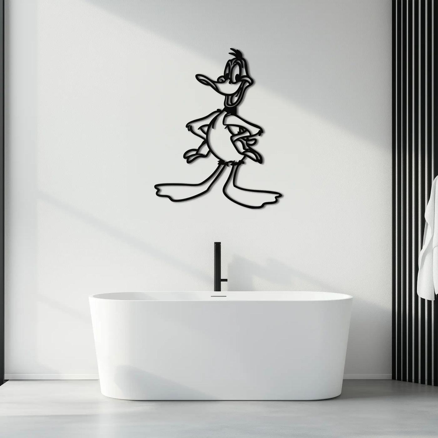 Daffy Duck Metal Wall Art – Classic Cartoon Character Silhouette for Fans- KAF663 by Enova Art