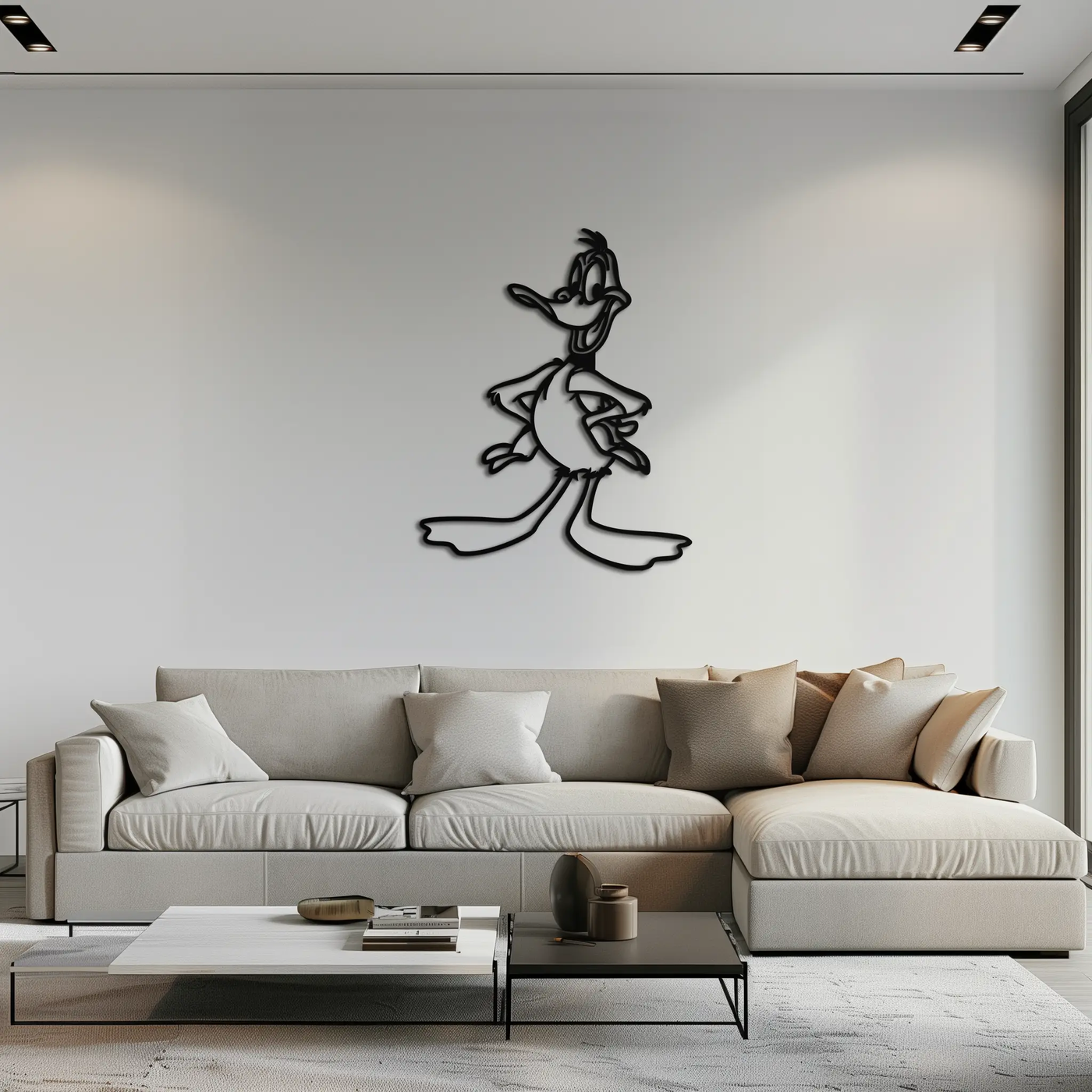 Daffy Duck Metal Wall Art – Classic Cartoon Character Silhouette for Fans- KAF663 by Enova Art