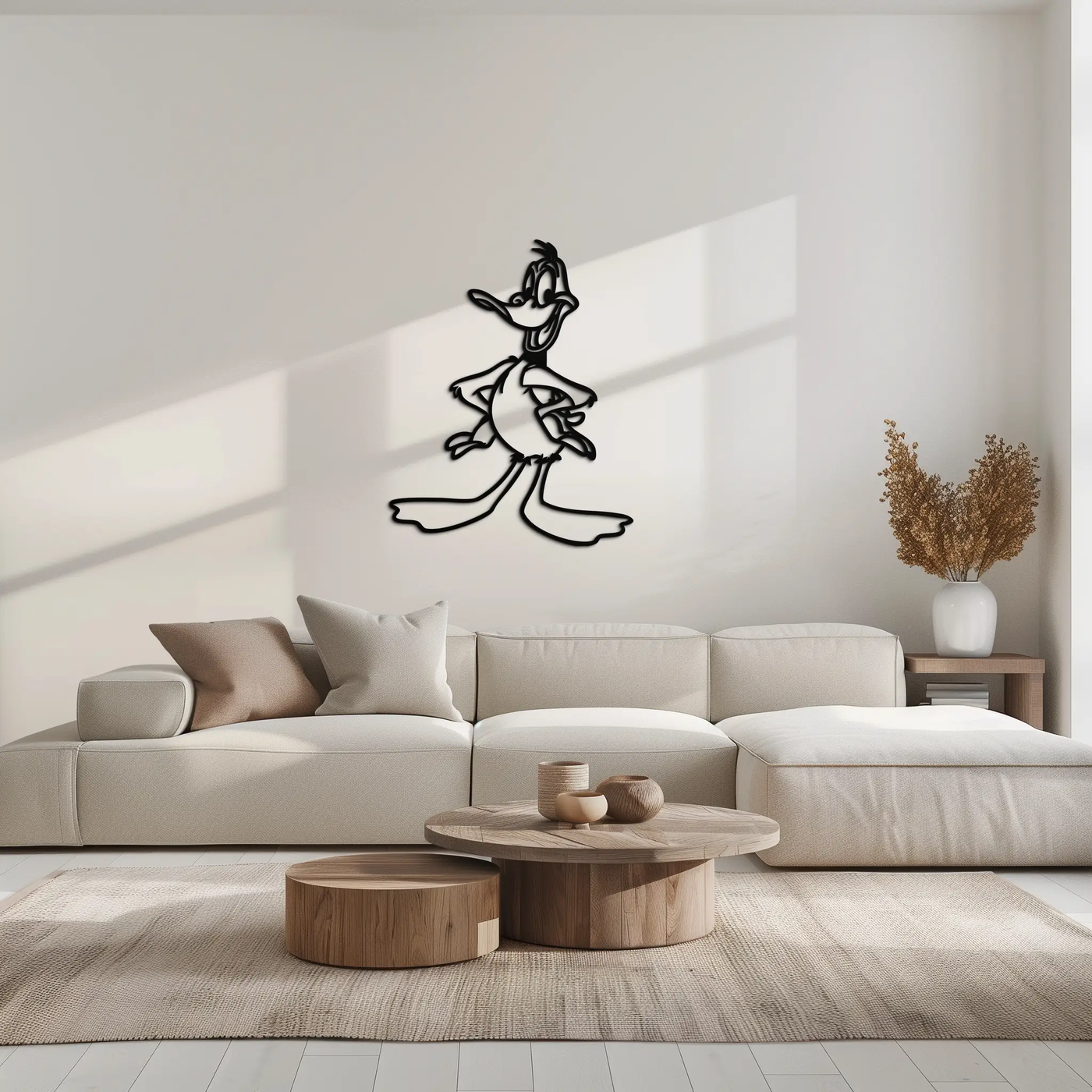 Daffy Duck Metal Wall Art – Classic Cartoon Character Silhouette for Fans- KAF663 by Enova Art