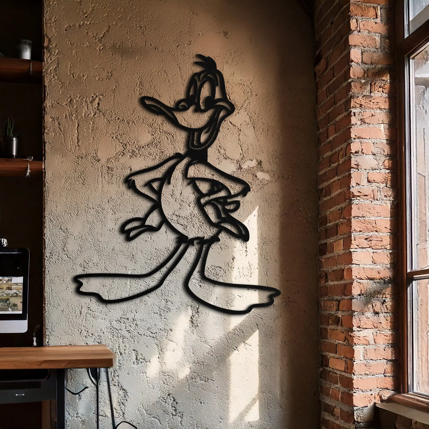 Daffy Duck Metal Wall Art – Classic Cartoon Character Silhouette for Fans- KAF663 by Enova Art