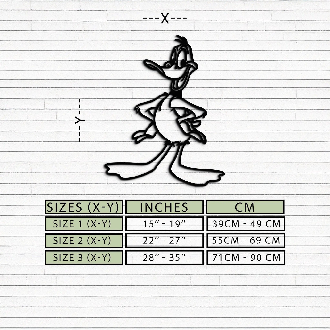Daffy Duck Metal Wall Art – Classic Cartoon Character Silhouette for Fans- KAF663 by Enova Art