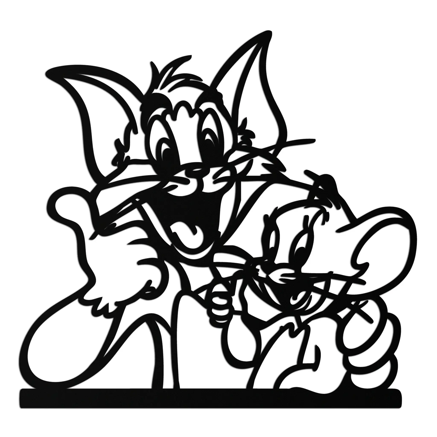 Tom and Jerry Metal Wall Art – Classic Cartoon Duo Silhouette for Fans- KAF665 by Enova Art