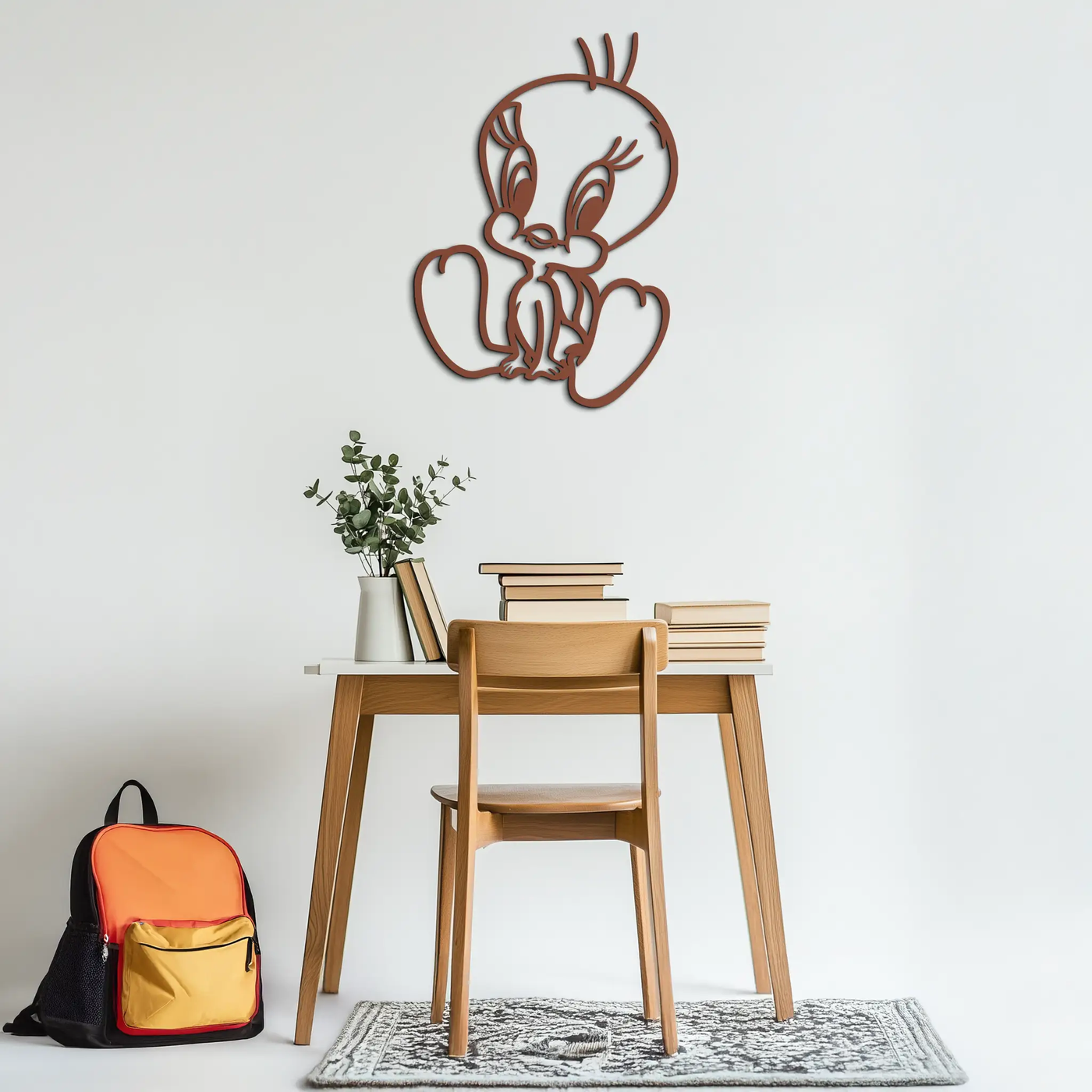 Tweety Bird Metal Wall Art – Classic Cartoon Character Silhouette for Fans- KAF666 by Enova Art