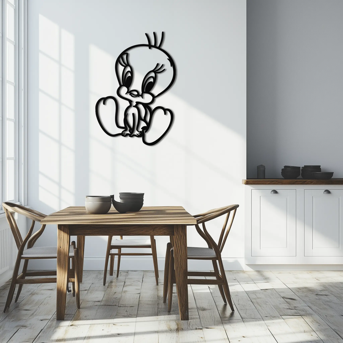 Tweety Bird Metal Wall Art – Classic Cartoon Character Silhouette for Fans- KAF666 by Enova Art
