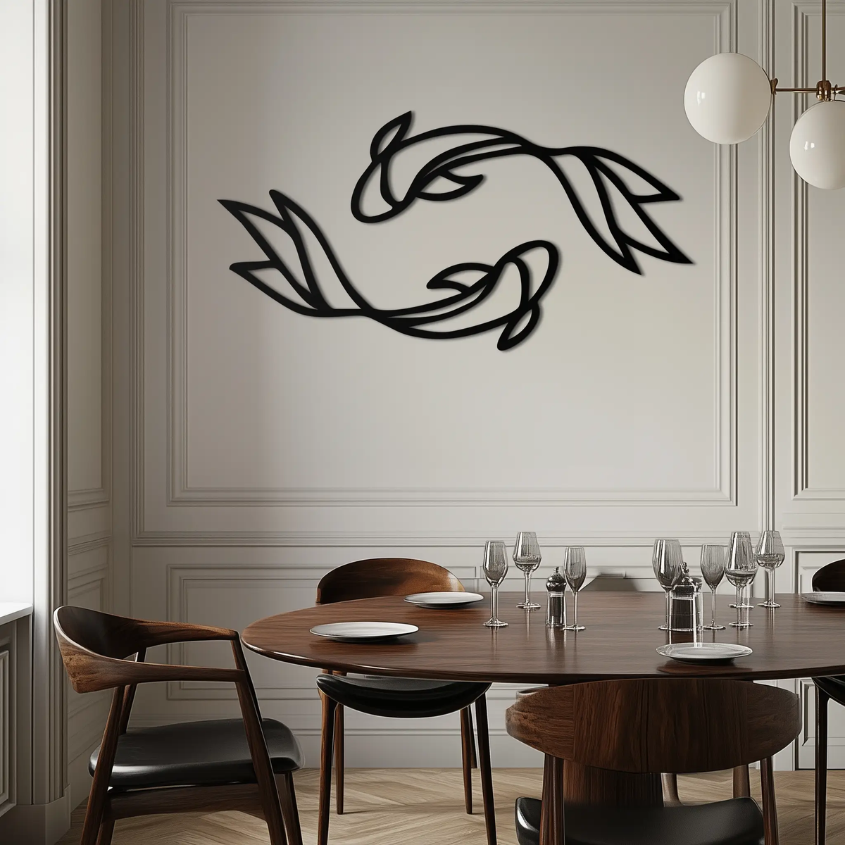 Koi Fish Metal Wall Art – Elegant Silhouette Design for Nature Lovers- KAF667 by Enova Art