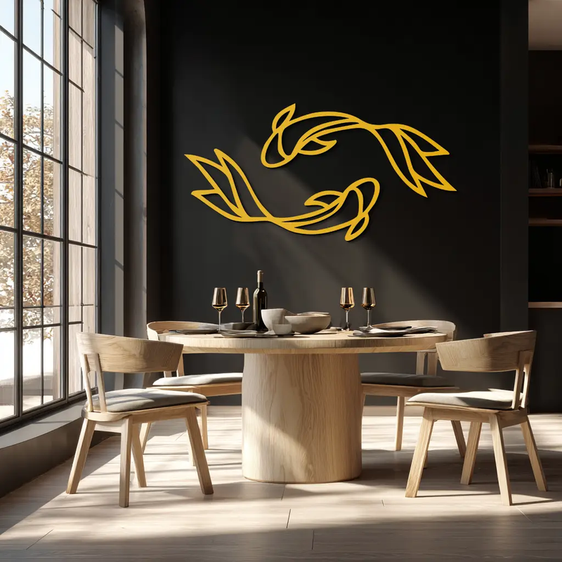 Koi Fish Metal Wall Art – Elegant Silhouette Design for Nature Lovers- KAF667 by Enova Art