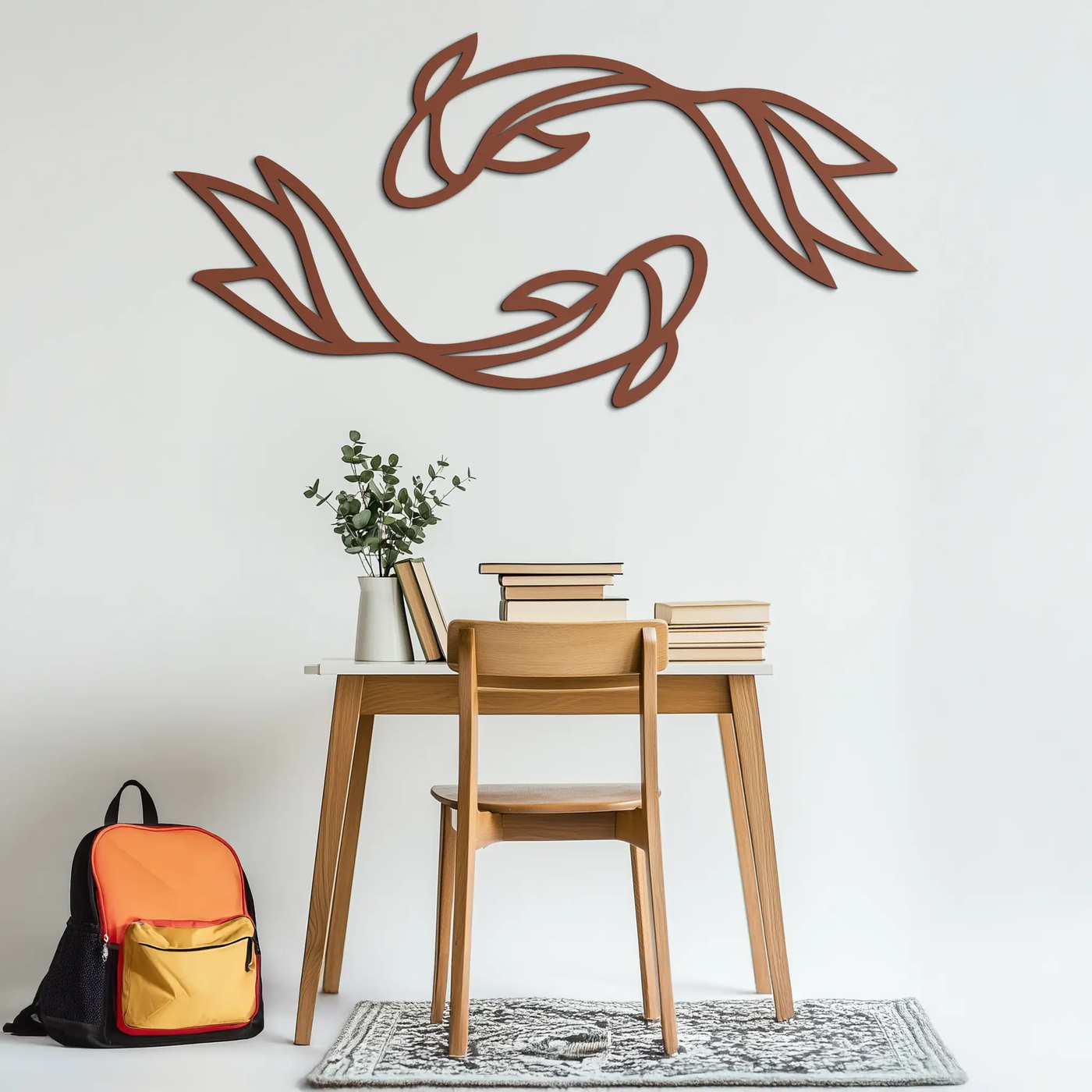 Koi Fish Metal Wall Art – Elegant Silhouette Design for Nature Lovers- KAF667 by Enova Art