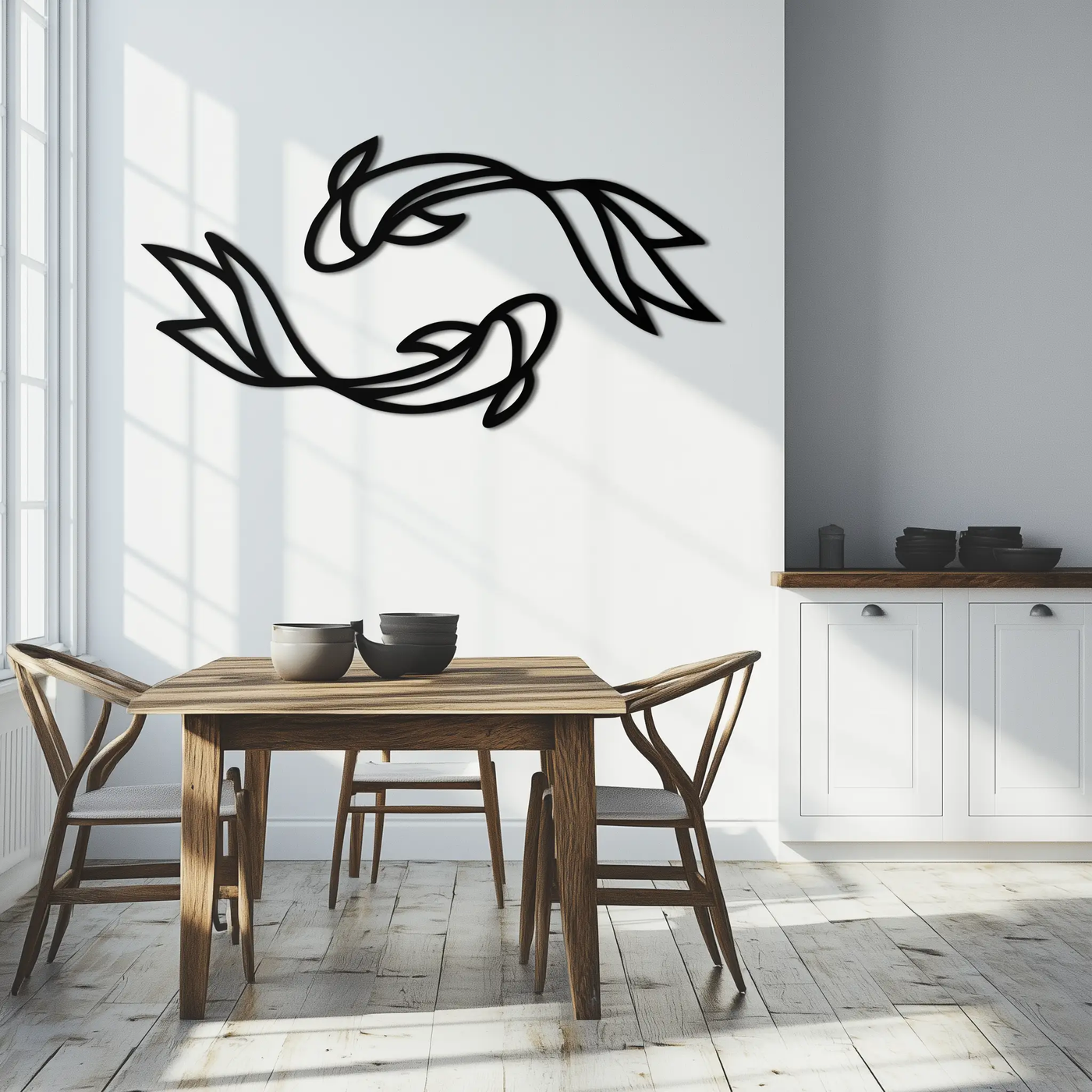 Koi Fish Metal Wall Art – Elegant Silhouette Design for Nature Lovers- KAF667 by Enova Art