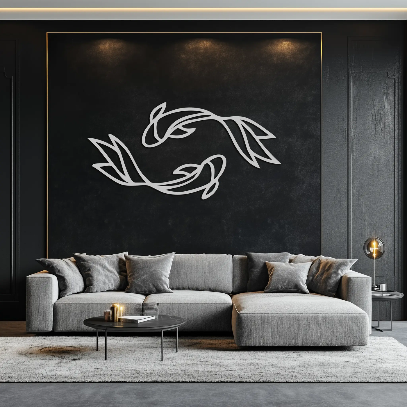 Koi Fish Metal Wall Art – Elegant Silhouette Design for Nature Lovers- KAF667 by Enova Art