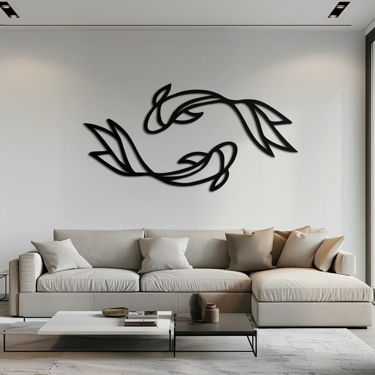 Koi Fish Metal Wall Art – Elegant Silhouette Design for Nature Lovers- KAF667 by Enova Art