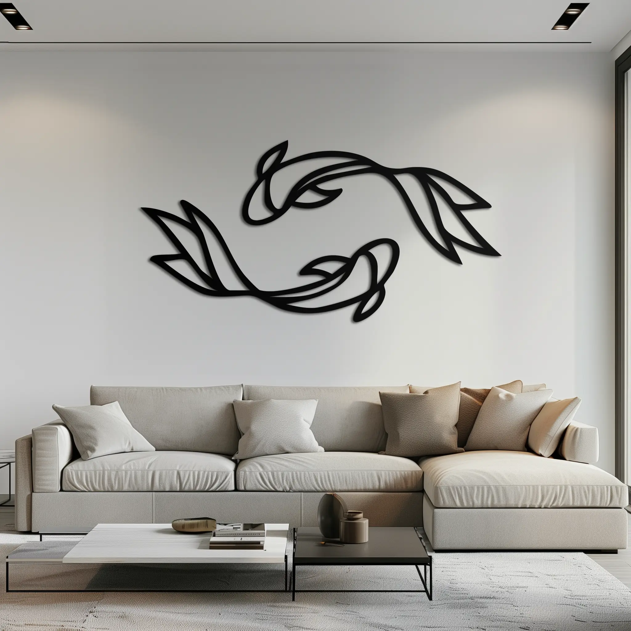 Koi Fish Metal Wall Art – Elegant Silhouette Design for Nature Lovers- KAF667 by Enova Art