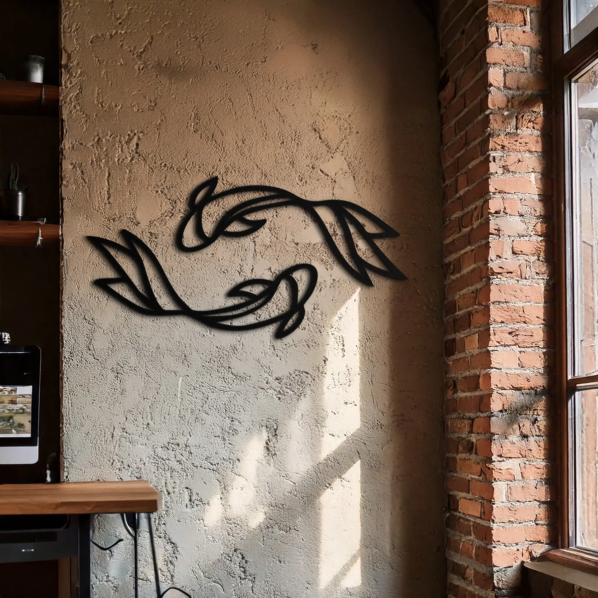 Koi Fish Metal Wall Art – Elegant Silhouette Design for Nature Lovers- KAF667 by Enova Art