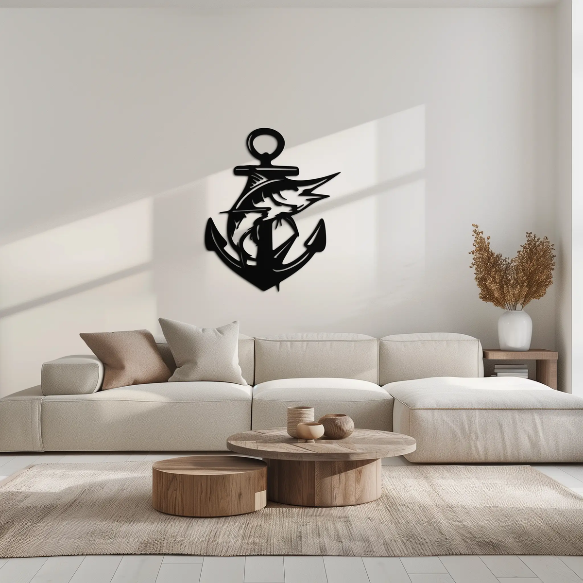 Anchor and Fish Metal Wall Art – Nautical-Inspired Design for Sea Lovers- KAF668 by Enova Art