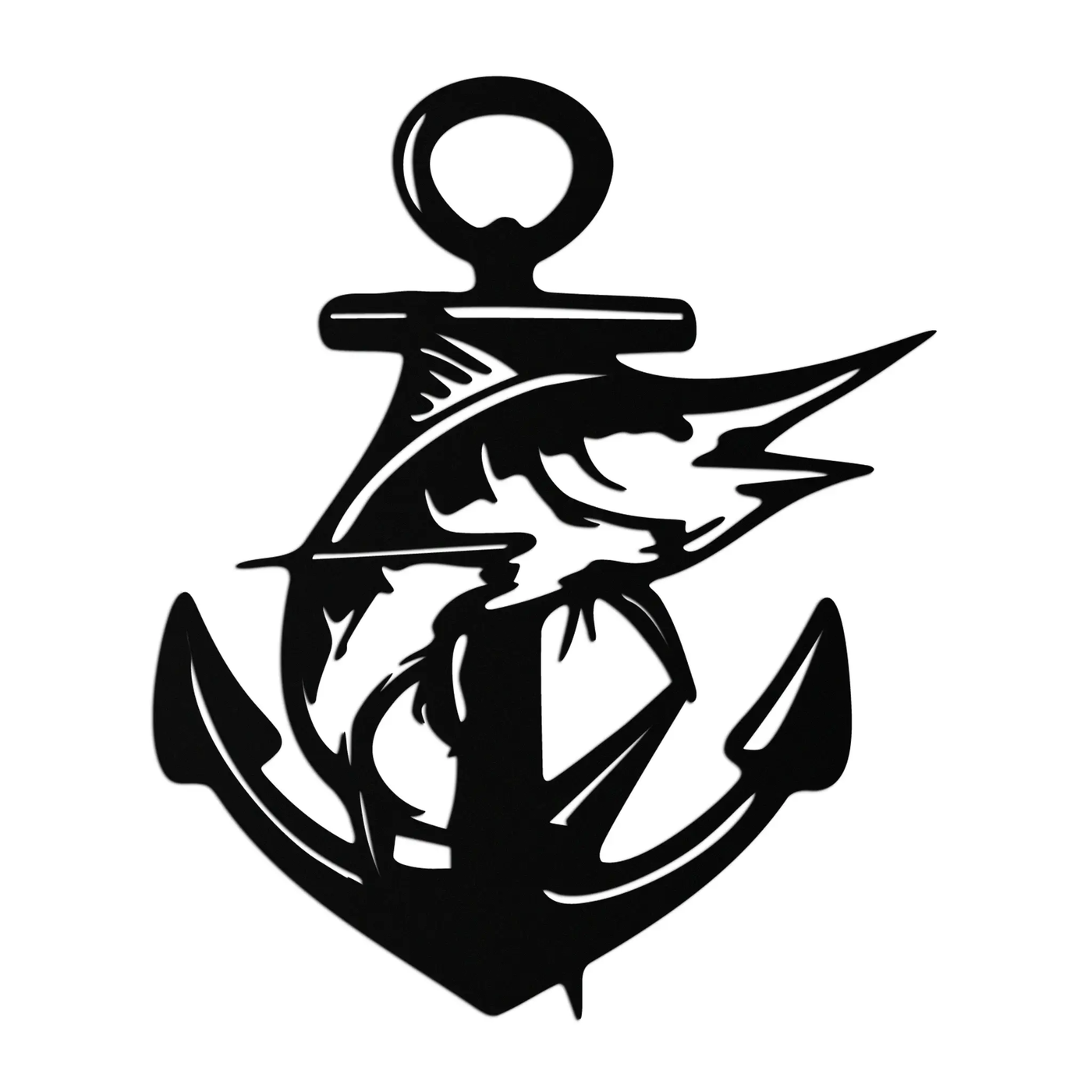 Anchor and Fish Metal Wall Art – Nautical-Inspired Design for Sea Lovers- KAF668 by Enova Art