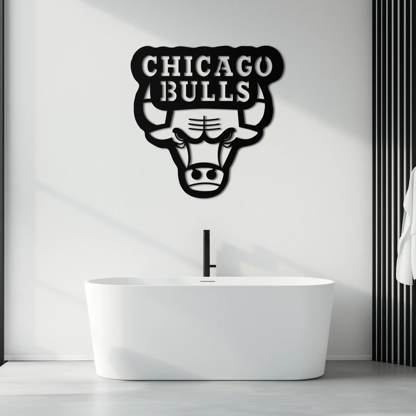 Chicago Bulls Logo Metal Wall Art – Iconic NBA Team Emblem for Sports Fans- KAF672 by Enova Art
