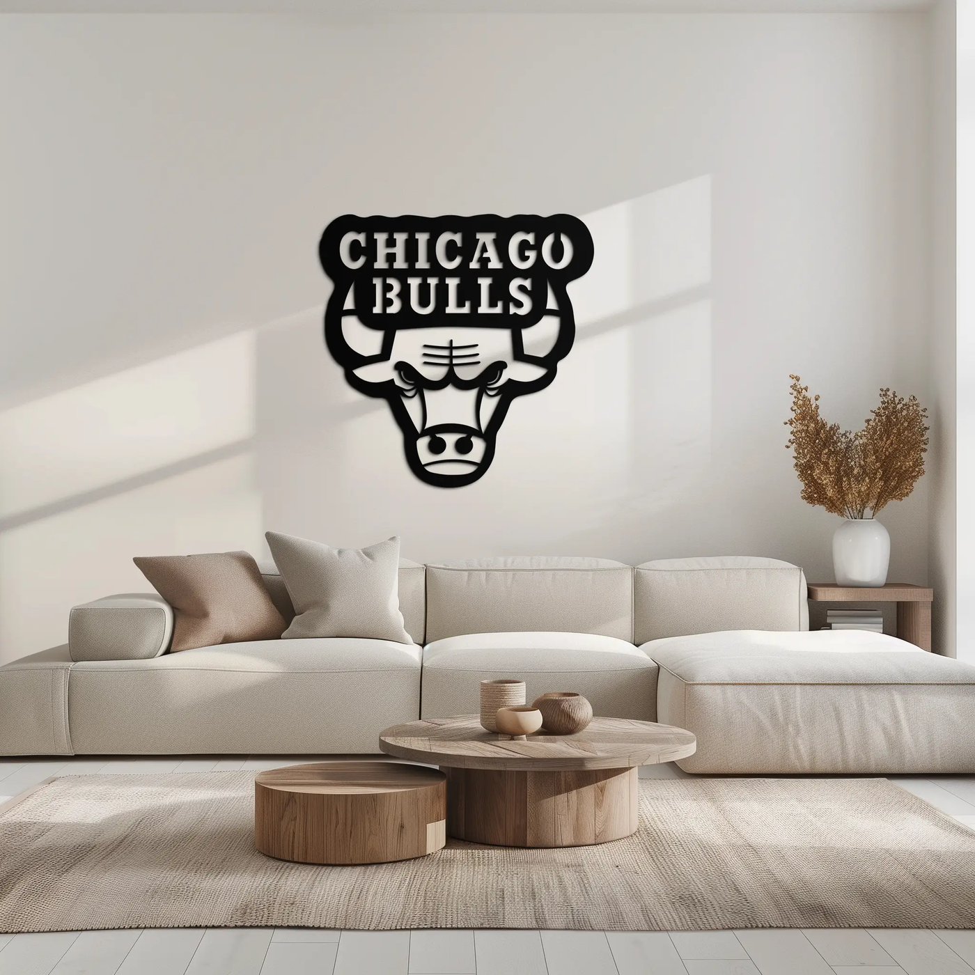 Chicago Bulls Logo Metal Wall Art – Iconic NBA Team Emblem for Sports Fans- KAF672 by Enova Art